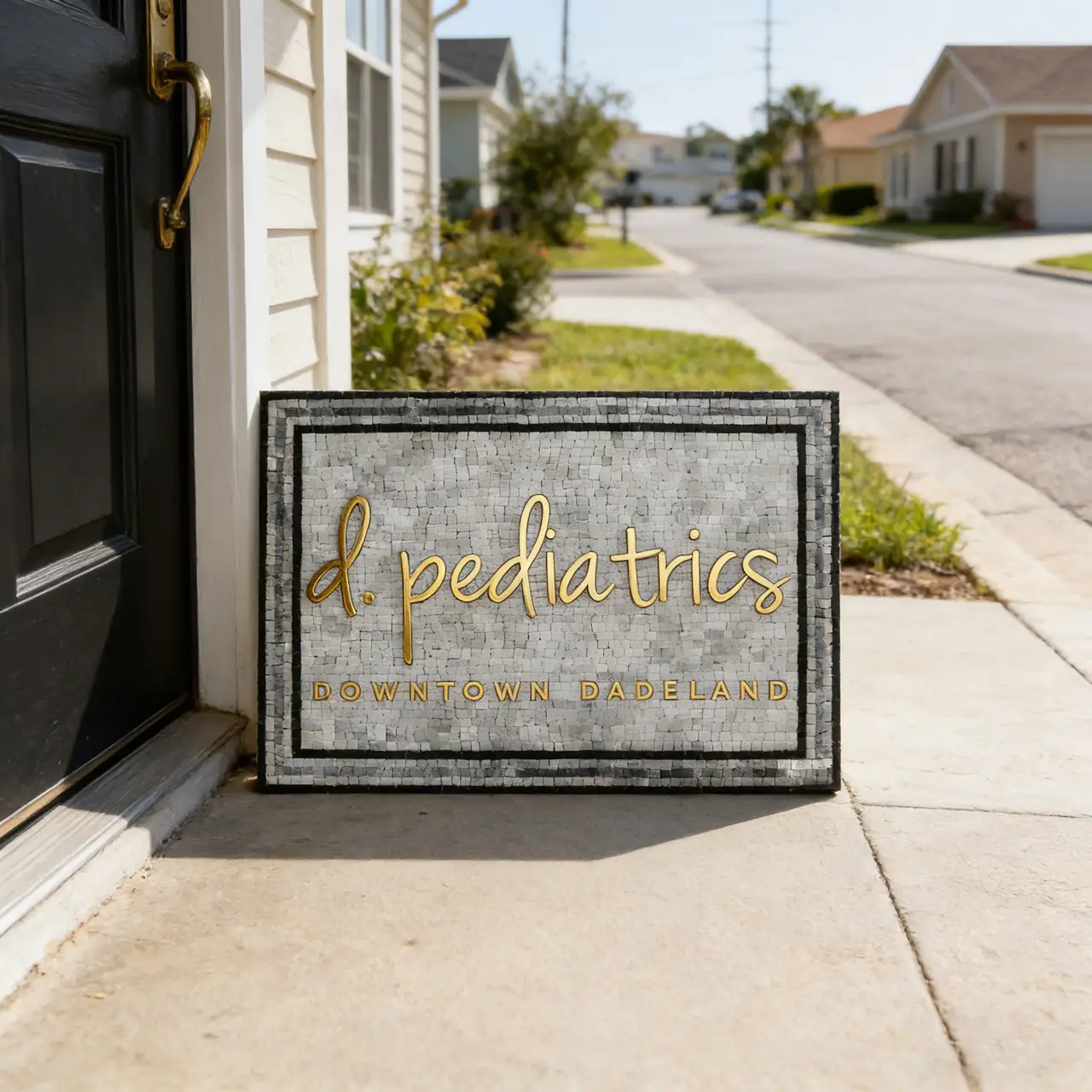 Custom Mosaic Logo Natural Marble Stone & Metal Floor Wall Tiles