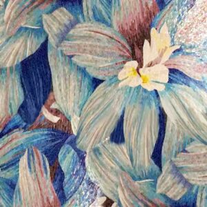 Handmade Flower Mosaic Art #1 | Botanical Tile Wall Decor