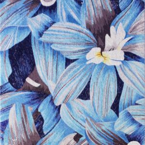 Handmade Flower Mosaic Art #2 | Botanical Tile Wall Decor