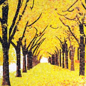 Handmade Flower Mosaic Art #5 | Botanical Tile Wall Decor