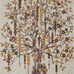 Handmade Flower Mosaic Art #7 | Botanical Tile Wall Decor