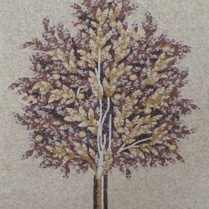 Handmade Flower Mosaic Art #18 | Botanical Tile Wall Decor