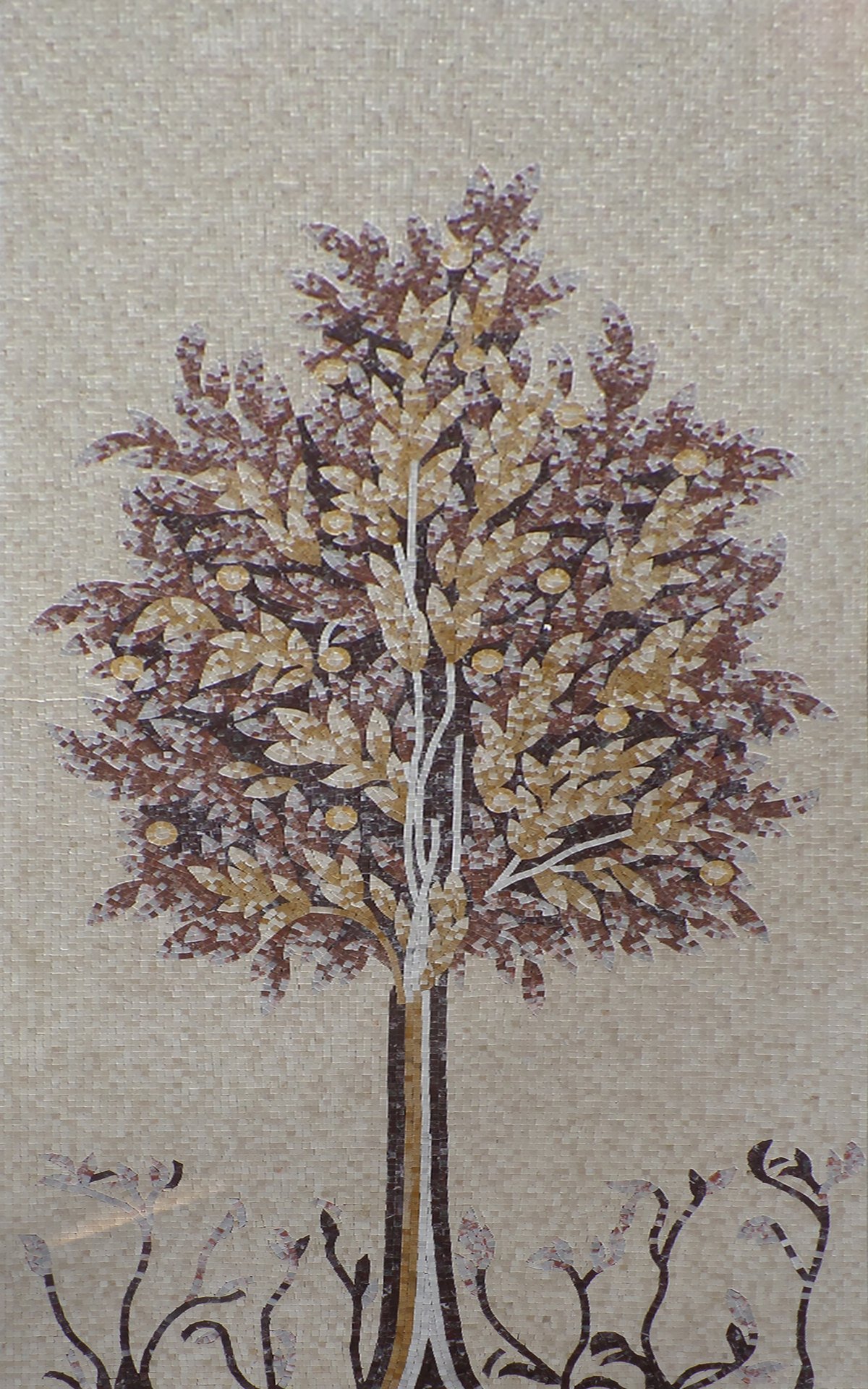 Handmade Flower Mosaic Art #18 | Botanical Tile Wall Decor