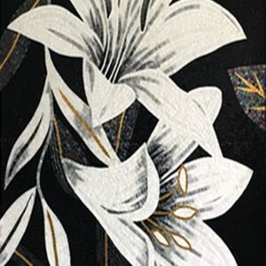 Handmade Flower Mosaic Art #24 | Botanical Tile Wall Decor