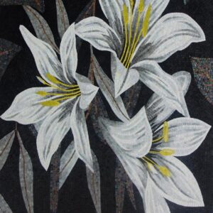 Handmade Flower Mosaic Art #25 | Botanical Tile Wall Decor