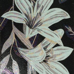 Handmade Flower Mosaic Art #31 | Botanical Tile Wall Decor