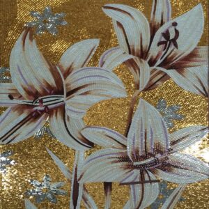 Handmade Flower Mosaic Art #41 | Botanical Tile Wall Decor