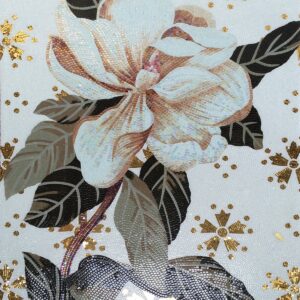 Handmade Flower Mosaic Art #43 | Botanical Tile Wall Decor