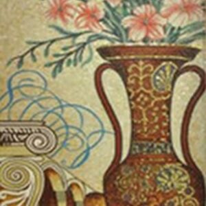 Handmade Flower Mosaic Art #54 | Botanical Tile Wall Decor