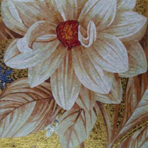 Handmade Flower Mosaic Art #63 | Botanical Tile Wall Decor