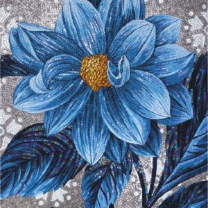 Handmade Flower Mosaic Art #64 | Botanical Tile Wall Decor