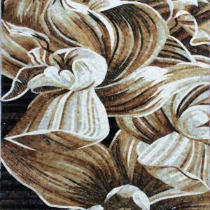 Handmade Flower Mosaic Art #73 | Botanical Tile Wall Decor