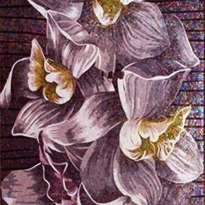 Handmade Flower Mosaic Art #74 | Botanical Tile Wall Decor