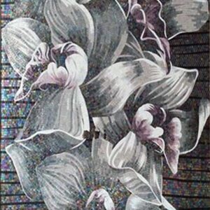 Handmade Flower Mosaic Art #76 | Botanical Tile Wall Decor