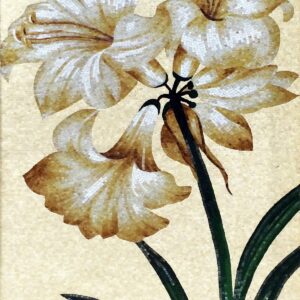 Handmade Flower Mosaic Art #79 | Botanical Tile Wall Decor