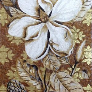 Handmade Flower Mosaic Art #89 | Botanical Tile Wall Decor