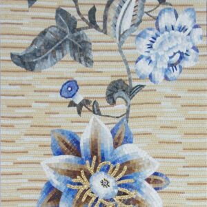 Handmade Flower Mosaic Art #98 | Botanical Tile Wall Decor