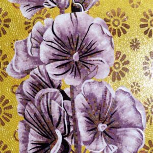 Handmade Flower Mosaic Art #102 | Botanical Tile Wall Decor