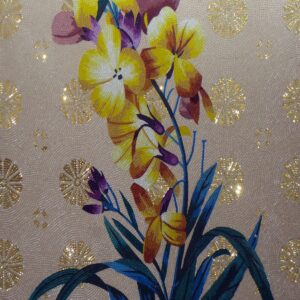 Handmade Flower Mosaic Art #104 | Botanical Tile Wall Decor