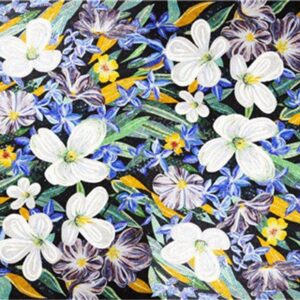 Handmade Flower Mosaic Art #107 | Botanical Tile Wall Decor