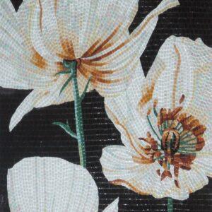 Handmade Flower Mosaic Art #112 | Botanical Tile Wall Decor