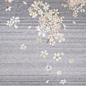 Handmade Flower Mosaic Art #117 | Botanical Tile Wall Decor