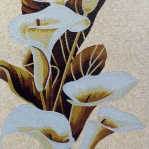 Handmade Flower Mosaic Art #122 | Botanical Tile Wall Decor