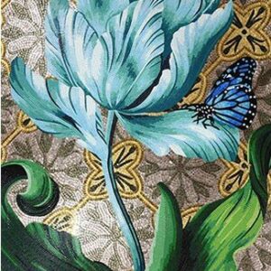 Handmade Flower Mosaic Art #124 | Botanical Tile Wall Decor