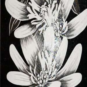 Handmade Flower Mosaic Art #132 | Botanical Tile Wall Decor