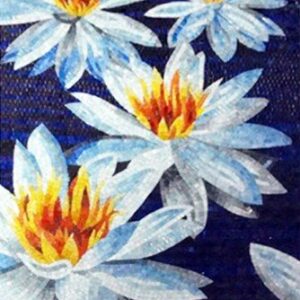 Handmade Flower Mosaic Art #138 | Botanical Tile Wall Decor