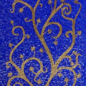 Handmade Flower Mosaic Art #140 | Botanical Tile Wall Decor