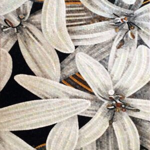 Handmade Flower Mosaic Art #142 | Botanical Tile Wall Decor