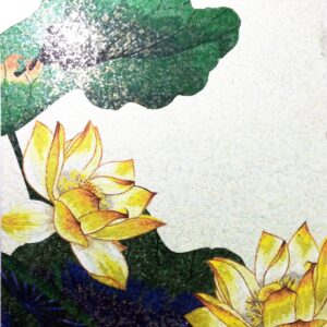 Handmade Flower Mosaic Art #153 | Botanical Tile Wall Decor