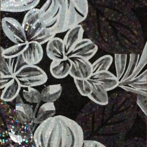 Handmade Flower Mosaic Art #155 | Botanical Tile Wall Decor