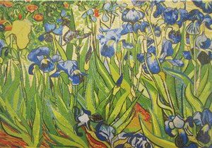 Handmade Flower Mosaic Art #169 | Botanical Tile Wall Decor