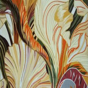 Handmade Flower Mosaic Art #171 | Botanical Tile Wall Decor