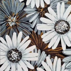 Handmade Flower Mosaic Art #175 | Botanical Tile Wall Decor