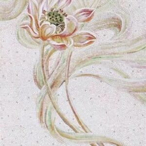 Handmade Flower Mosaic Art #177 | Botanical Tile Wall Decor