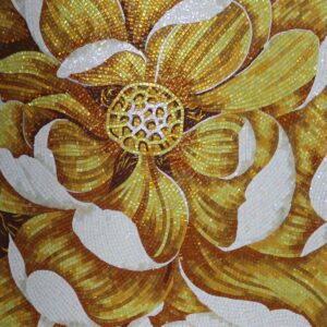 Handmade Flower Mosaic Art #178 | Botanical Tile Wall Decor