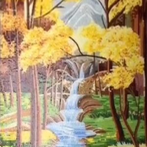 Handmade Flower Mosaic Art #182 | Botanical Tile Wall Decor