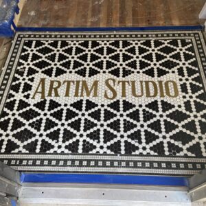 Personalized Mosaic Sign | Decorative Script Lettering | Ceramic Indoor Outdoor Tile