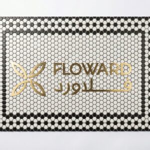Designer Custom Mosaic Plaque | Classic Lettering Logo Art | Marble Decorative Tile