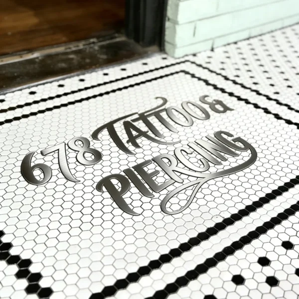 Product 5222 Image 2 Custom Mosaic Lettering Floor Tattoo Design 678 | BiliTiles