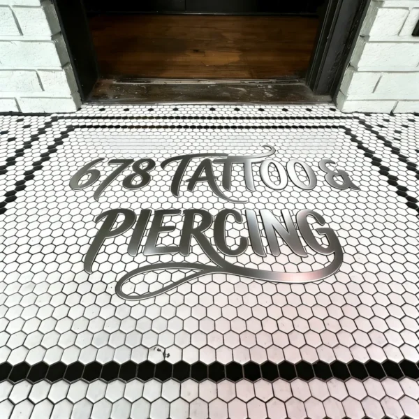 Product 5222 Image 3 Custom Mosaic Lettering Floor Tattoo Design 678 | BiliTiles