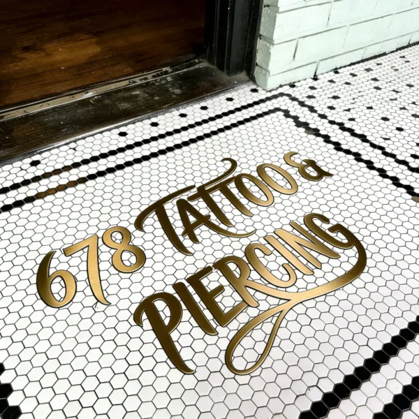 Product 5222 Image 4 Custom Mosaic Lettering Floor Tattoo Design 678 | BiliTiles