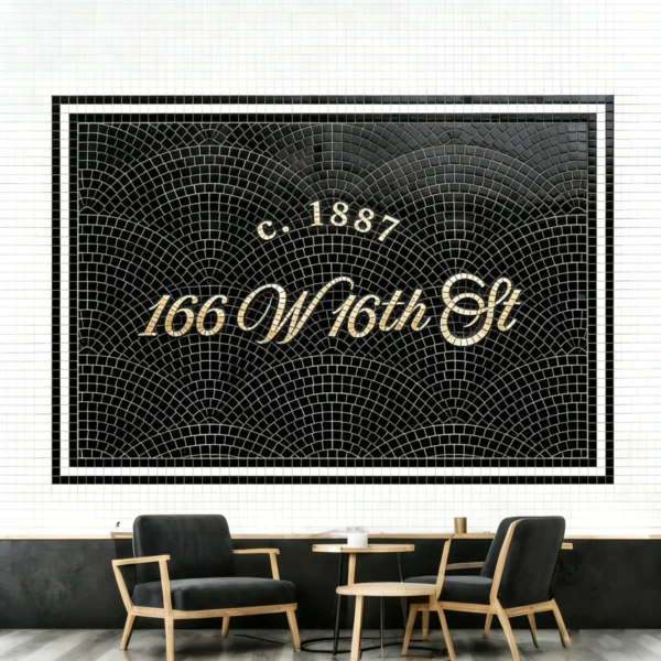 Product 5223 Image 2 Custom Mosaic Lettering Floor Pattern 1887 | BiliTiles