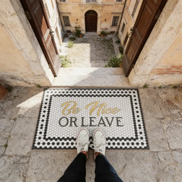 Custom Mosaic Lettering Floor Vlice Brand Design | BiliTiles