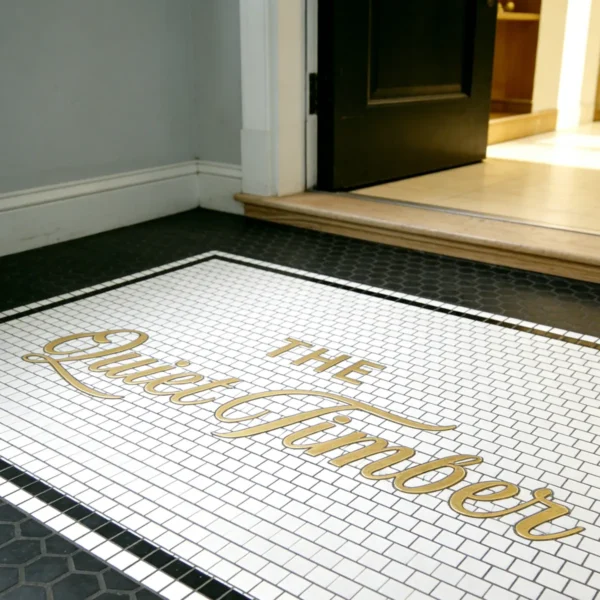 Product 5227 Image 2 Custom Mosaic Lettering Floor Quiet Art Collection | BiliTiles