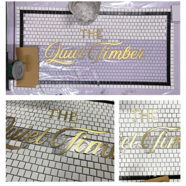 Product 5227 Image 7 Custom Mosaic Lettering Floor Quiet Art Collection | BiliTiles