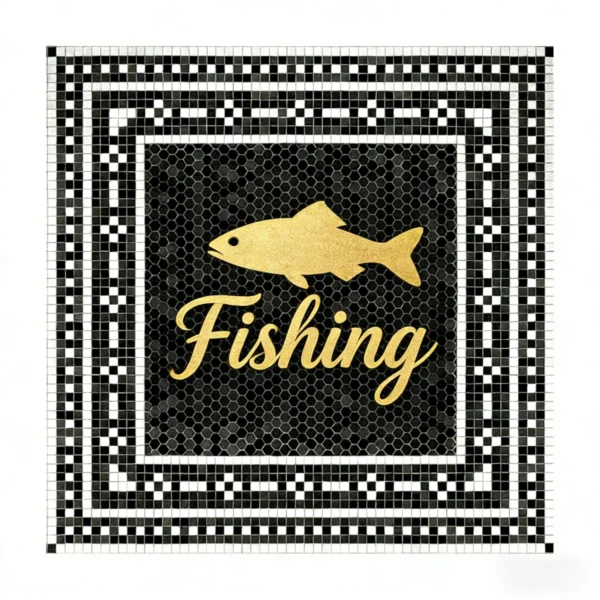 Custom Mosaic Lettering Floor LON Brand Design | BiliTiles